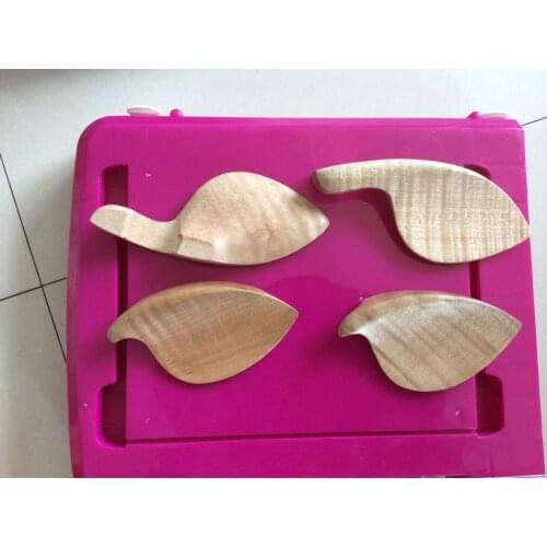 4pcs of 4/4 size violin chin rests nice flamed maple wood