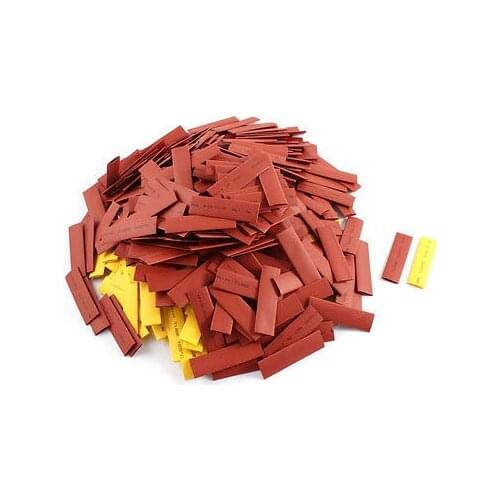 470pcs Red Yellow 8mm Dia 2:1 Heat Shrink Tubing Tube Insulated Cover Cable Wrap