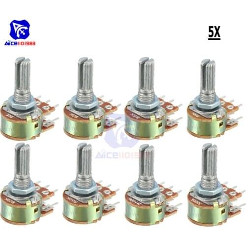 5PCS/Lot 20mm Shaft Potentiometer Resistor 2K 5K 10K 50K 100K 1M Ohm 6 Pin Linear Taper Rotary Potentiometer WH148 for Arduino