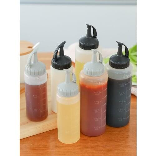 5PCS Plastic Condiment Squeeze Squirt Bottles for Sauces, Oil, Condiments, Salad Dressings, Erasable Marker &Reusable Labels