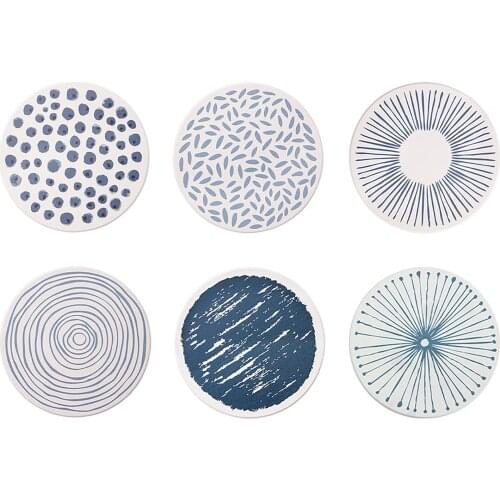 Quick Drying Diatom Mud Coaster Water Absorbent Heat Insulation Mug Cup Mat Placemat Geometric Sliced Fruit Pattern Coaster