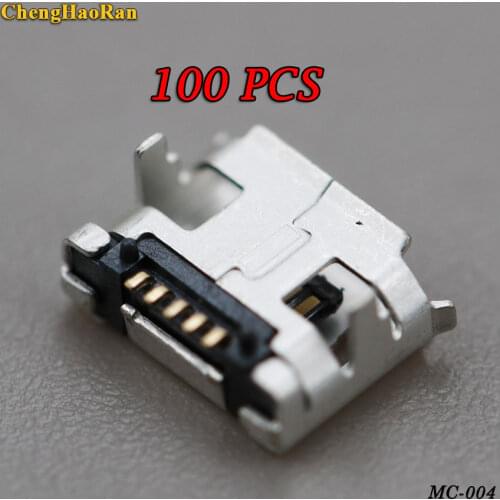 ChengHaoRan 100PCS Micro Mini USB 5pin charging Socket Connector Pitch 7.2mm Female SMD DIP Connectors