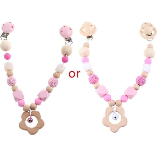 Baby Wooden Toys Pram Clip Hanging Baby Toys Mobile Bed Holder Music Rattle Pacifier Dummy Clip Play Gym Toys 69HE
