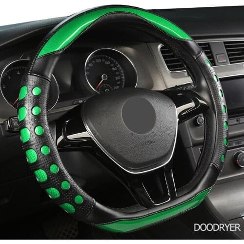 DOODRYER Carbon Fiber Leather Car Steering Wheel Cover For Toyotas Crown S180 S210