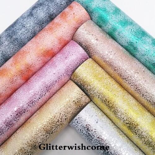 Glitterwishcome 21X29CM A4 Size Vinyl For Bows Metallic Leather Fabirc Faux Leather Sheets for Bows, GM140A