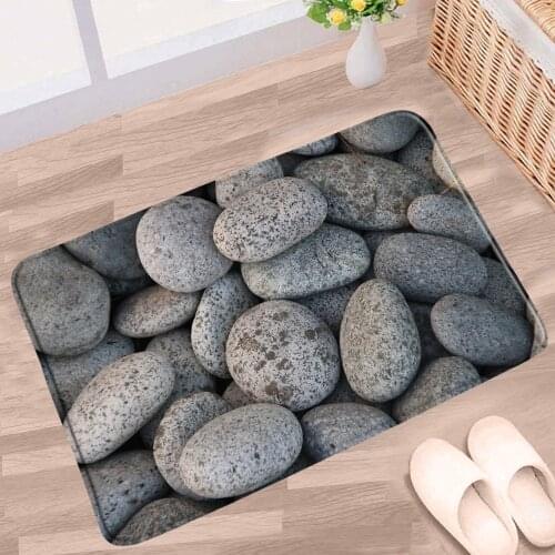 Kitchen Carpet Entrance Doormat Bedroom Floor Mat Cobblestone Bathroom Water Absorption Anti-slip Rug Bath Mats Toilet Foot Pads