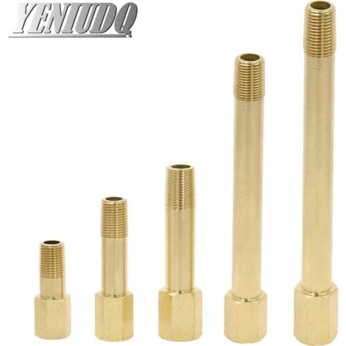 Brass Threaded Fitting 1/8" 1/4" 3/8"BSPT Male to Female 35mm-200mm Length Pipe Joint Connectors Copper Coupler Adapter