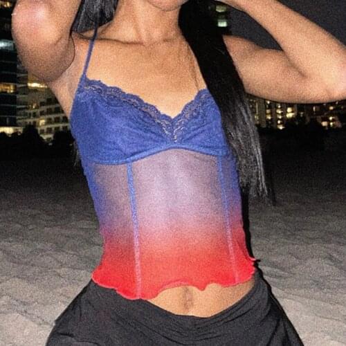 Summer Women Vest Ladies V-neck Slim Comfortable Top Sexy Women Vest Party Club Perspective Clothing