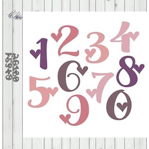 Metal Cutting Dies Arabic numerals 2 Stencils Die Cut for DIY Scrapbooking Album Paper Card Embossing