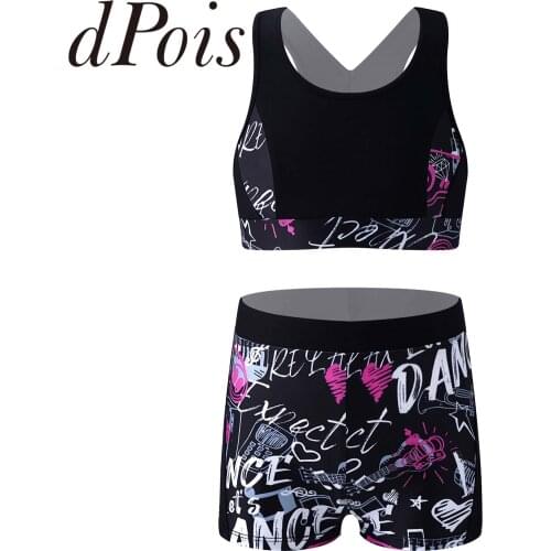 Fashion Girls Swimwear Two Piece Swimsuits Sports Clothes Tops & Shorts Childrens Bathing Suits Kids Gym Outfits Yoga Sets