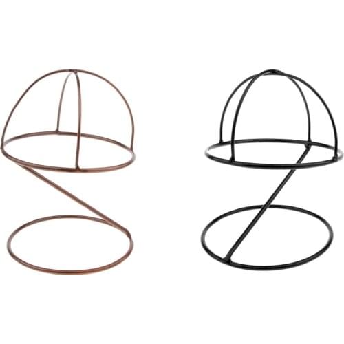 Set of 2 Wigs Hat Display Holder Baseball Sports Cap Storage Organizer Stand Rack (16.3x22.5 cm, Metal)