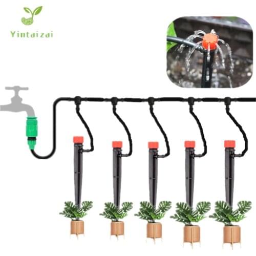 10/20/25m Red Adjustable Dripper Set Micro Drip Irrigation System Plant Self Watering Garden Water Irrigation Kits Gardening