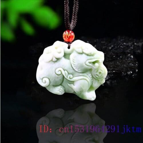Jade Pixiu Pendant Fashion Women Charm Accessories Gifts Necklace Natural Carved Amulet Jewelry Chinese Tiger