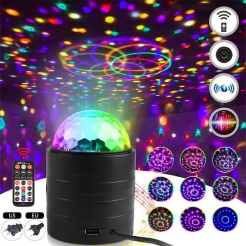 NEW Stage Light Lamp Bluetooth Music Starry Sky Light Colorful Rotating Crystal Ball Magic Light Remote Control Flashing Light