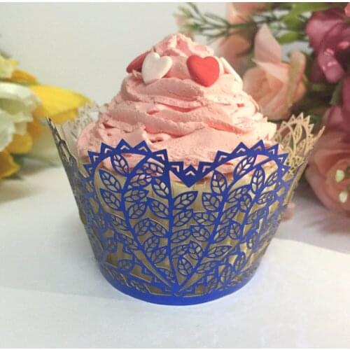 New arrival Custom made Paper Crown laser Cutting Lace cupcake wrapper