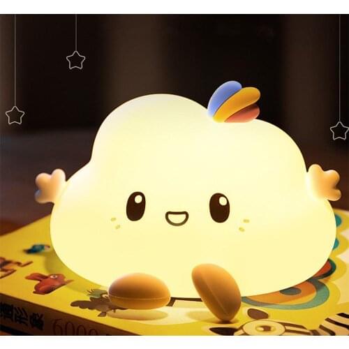 Cloud Night Light with Touch Sensor Soft LED Wall Nursery Lamp USB Charging Nightlight for Baby Kids Room Decor Birthday Gift
