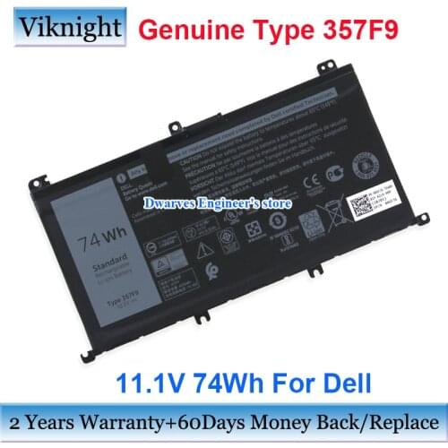 Original 74Wh 357F9 Battery For Dell Inspiron 15(7559) 15-7559 15-7557 7557 7559 7566 7567 I7559-763BLK Laptop Battery 11.1V