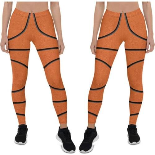 Papertiger Sexy Lady Leggings Black Line Orange Print Leggings