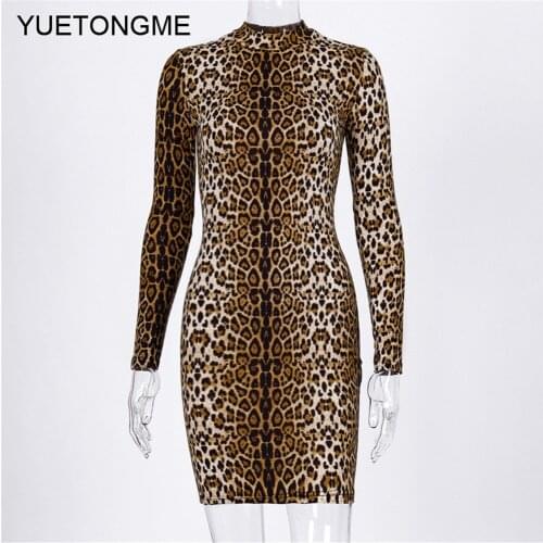Sexy Leopard Print Dresses Chic Vintage Spring autumn club Mini Dresses Punk Party Dress TSP090-11