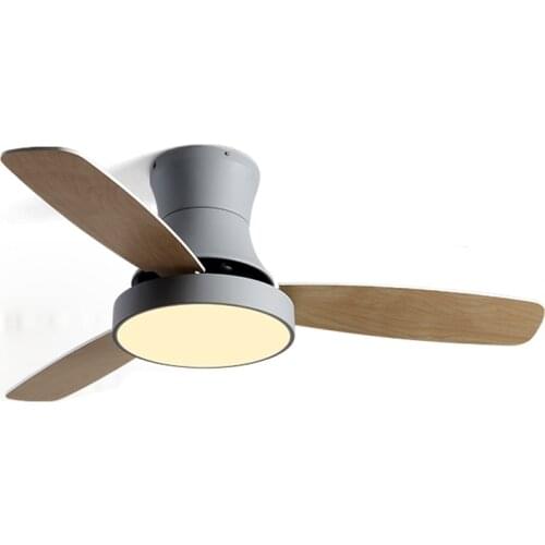 Modern Ceiling Fan Lamp with Led Light for Dining Living Room Kitchen Wood Nordic Suction Fans Remote Control ventilador