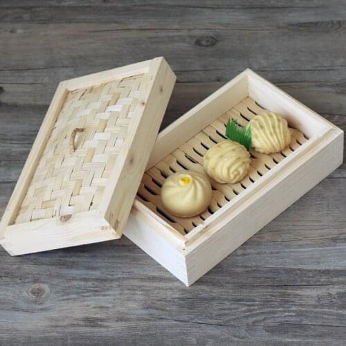 Specially made rectangular Chinese fir steamer wooden drawer small steamed stuffed buns steamed box square thick square cage