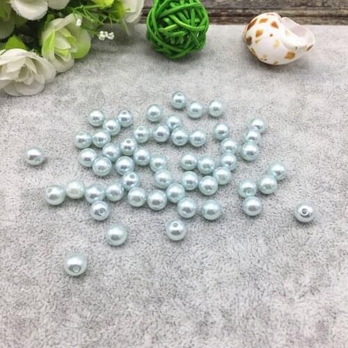 4/6/8/10mm Light Blue Acrylic Pearl Round Spacer Loose Beads fashion Jewelry Making Accessory Beads DIY #BZ02