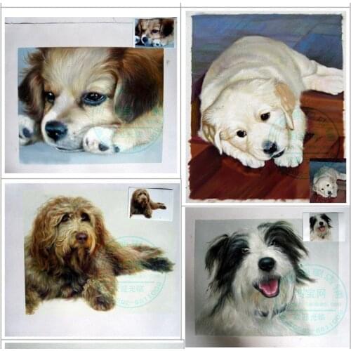 ARTIST TOP customize DOG oil painting service--custom pet dog cat animal photo picture-hand painted - BEST present