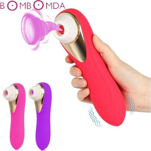 Sex Sucking Vibrator Nipple Sucker Clitoris Masturbator Dildo G-spot Stimulator Licking Tongue Oral Sex Adult Sex Toys for Woman