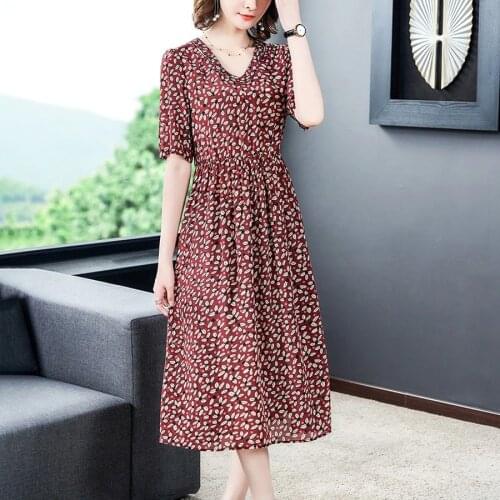 2021 Print Chiffon Beach Midi Dresse Spring Summer 4XL Plus Size Vintage Runway Maxi Dress Elegant Women Bodycon Party Vestidos