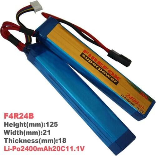 1pcs 100% Orginal FireFox 11.1V 2400mAh 20C 2 Cell Li Po AEG Battery F4R24B Drop shipping