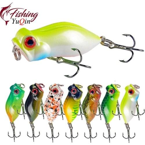 1pc Frog Popper Fishing Lure 40mm 3.2g Topwater Fishing Bait Hard Crankbait for Bass Plastic Wobblers Mini Pesca Artificial Bait