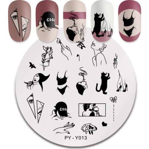 1PC Nail Stamping Plates Line Pictures Nail Art Plate Stainless Steel Design Stamp Template for Printing Stencil DIY Tools Molds