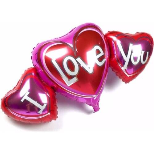 10pcs/lot I LOVE You Helium Foil Balloons Red Heart Wedding Party Decoration Balloons Marrage Decorations
