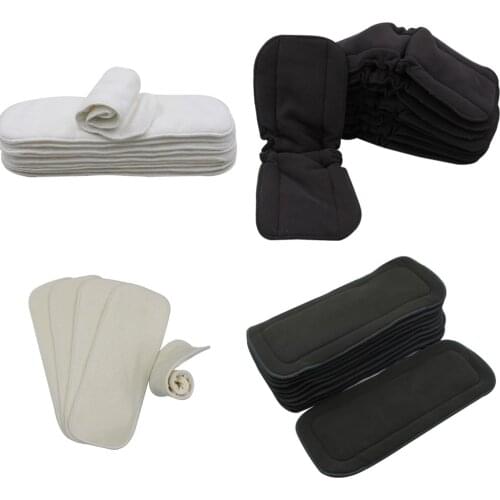 Asenappy 10Pcs Reusable Washable Inserts Boosters For Pocket Cloth Nappy Diaper microfibre bamboo charcoal insert
