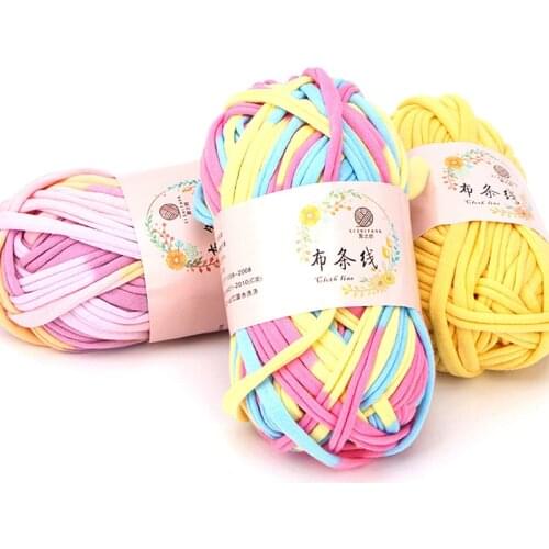 100g/Lot Mat Colored Weaving Thread Yarn Soft Polyester Woven Bag Carpet Storage Basket DIY Hand-knitted Rope Material Supplies