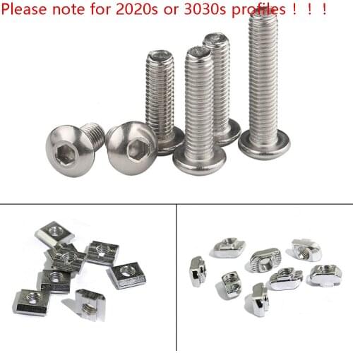 20/50 pcs M4 M5 M6 Carbon Steel Bolts Round Head Bolt Flat Head Bolt Hexagon HEX Socket Screw Bolt With Sliding Bolt