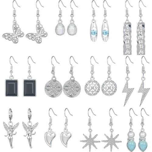 2021 Trendy Small Butterfly Heart Pearl Drop Earrings for Women Girl Fashion Rhinestone Boucle D'oreille Party Jeweley Gift