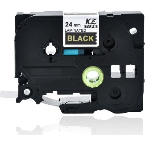24mm Tze354 Gold on black TZ354 label tape Compatible for Brother P touch printer 24mm TZe354