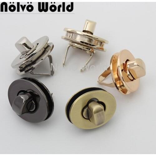 5-30sets 6 colors 29*23mm rainbow color oval shape twist lock for suitcase metal turn locks chains purse accessories