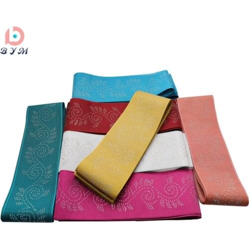 African aso oke headtie with shinning stones aqua 4.3m free shipping Bym 017 nigeria wedding ceremony bride fashions