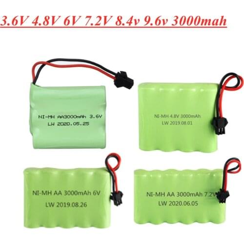 3.6V 4.8V 6V 7.2V 8.4v 9.6v 3000mah NI-MH AA Rechargeable Battery Pack For Remote Control Toys Electric Car Volt SM Tamiya Plug