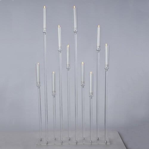 Acrylic Candlesticks 10 Heads All Clear Candle Holders Wedding Candelabra Table Centerpieces Holder Candelabrum For Party Home