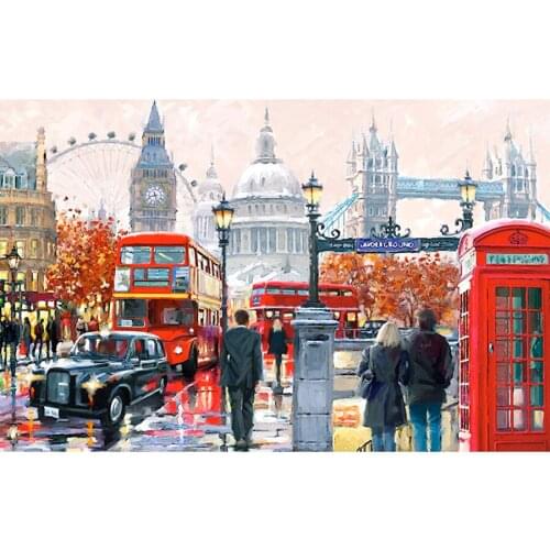 Brand new square/round AB diamond 5D DIY diamond painting "London Street" embroidery cross stitch Home decoration
