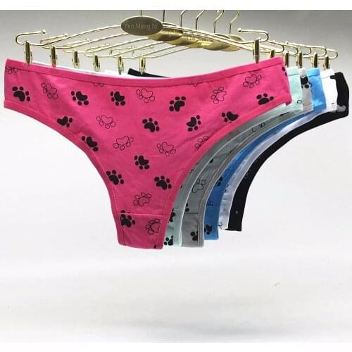 Free shipping 5pcs/lot Cotton ladies thong Print ladies panty T pants shorts wholesale 89350
