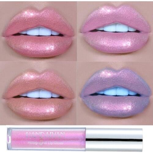 6 Colors Glitter Liquid Glow Lip Gloss Laser Holographic Jelly Lipstick Mermaid Pigment Polarized Lipgloss Lip Plumper Make Up