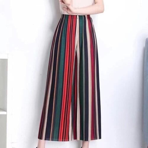 Big Plus Size Wide Leg Pants Cool Thin Loose Casual Straight Women Long Pants Street Wear Summer Checkerboard Patchwork Trousers