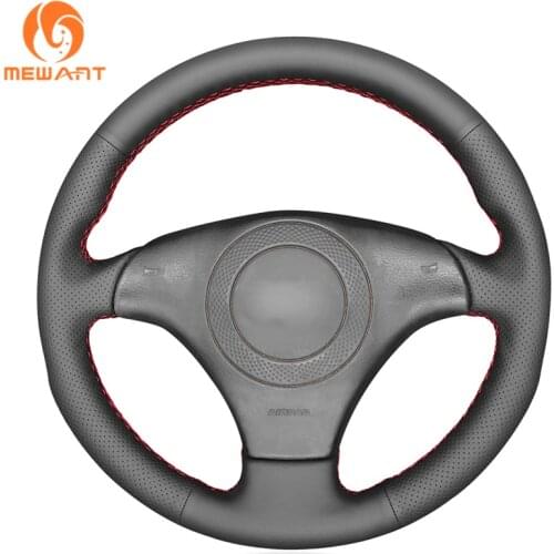 MEWANT Black Artificial Leather Steering Wheel Cover for Audi TT (8N) 1998-2001 A8 S8 (D2) 1998-2002 S4 (B5) 1997-2001 S6 (C5)
