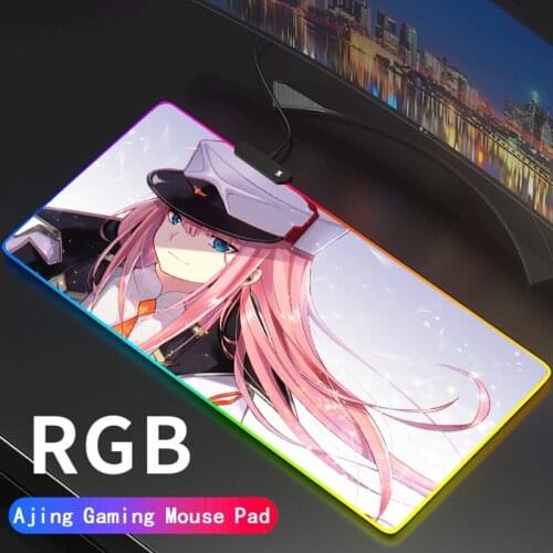 Darling In The Franxx RGB Mouse Pad Zero Two Large Mousepad XXL Gamer Keyboard Maus Pad Computer Desk Mat Game Accessories