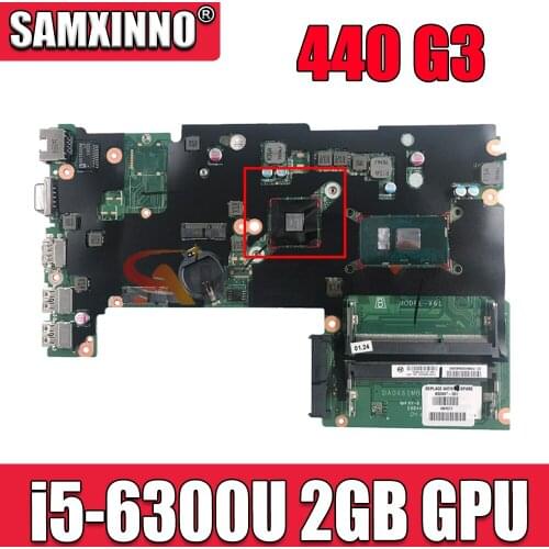 FOR HP 440 G3 Laptop Motherboard DDR3 830946-601 830946-501 830946-001 DA0X61MB6G0 W/ i5-6300U CPU 216-0864032 2GB GPU