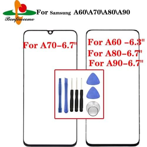 For Samsung Galaxy A60 A70 A80 A90 Front Touch screen Panel LCD Out Glass Cover Lens Replacement